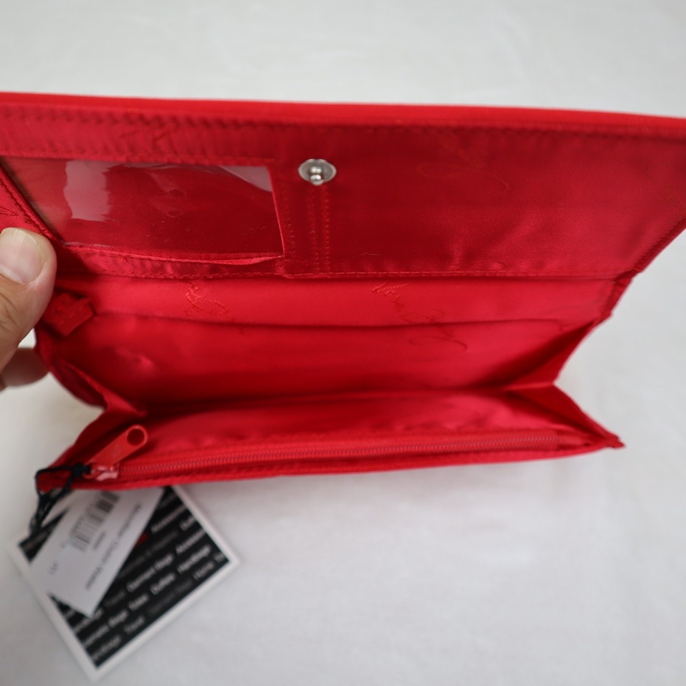 Vera BradleyMicrofiber Clutch Wallet Red Quilted Snap Closure NWT - Picture 5 of 8